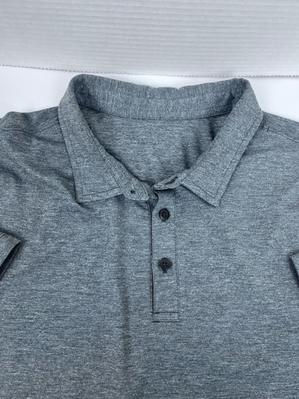 Lululemon Men's Evolution Performance Stretch Heathered Gray Polo Size L; Active - Picture 7 of 10